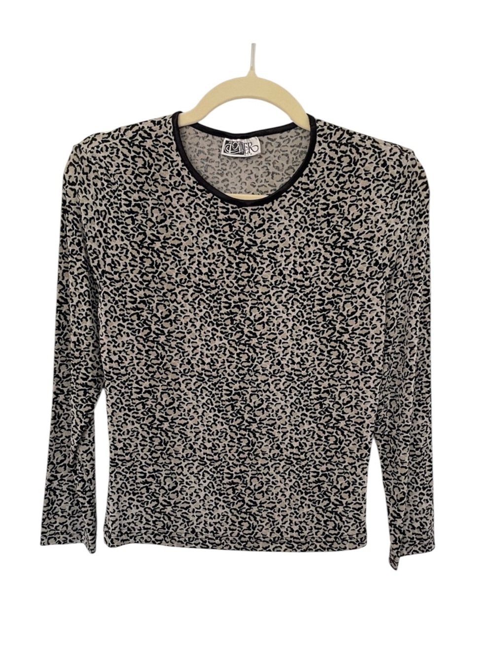 Y2K Leopard Cheetah Top Long Sleeve Stretchy 2000s 90s Friends Grunge Punk Small